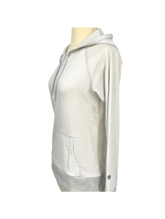 NWT Kuhl Stria Pullover Hoodie Womens XS Gray Lightweight Stripe UPF 50+ Sun - Picture 2 of 13